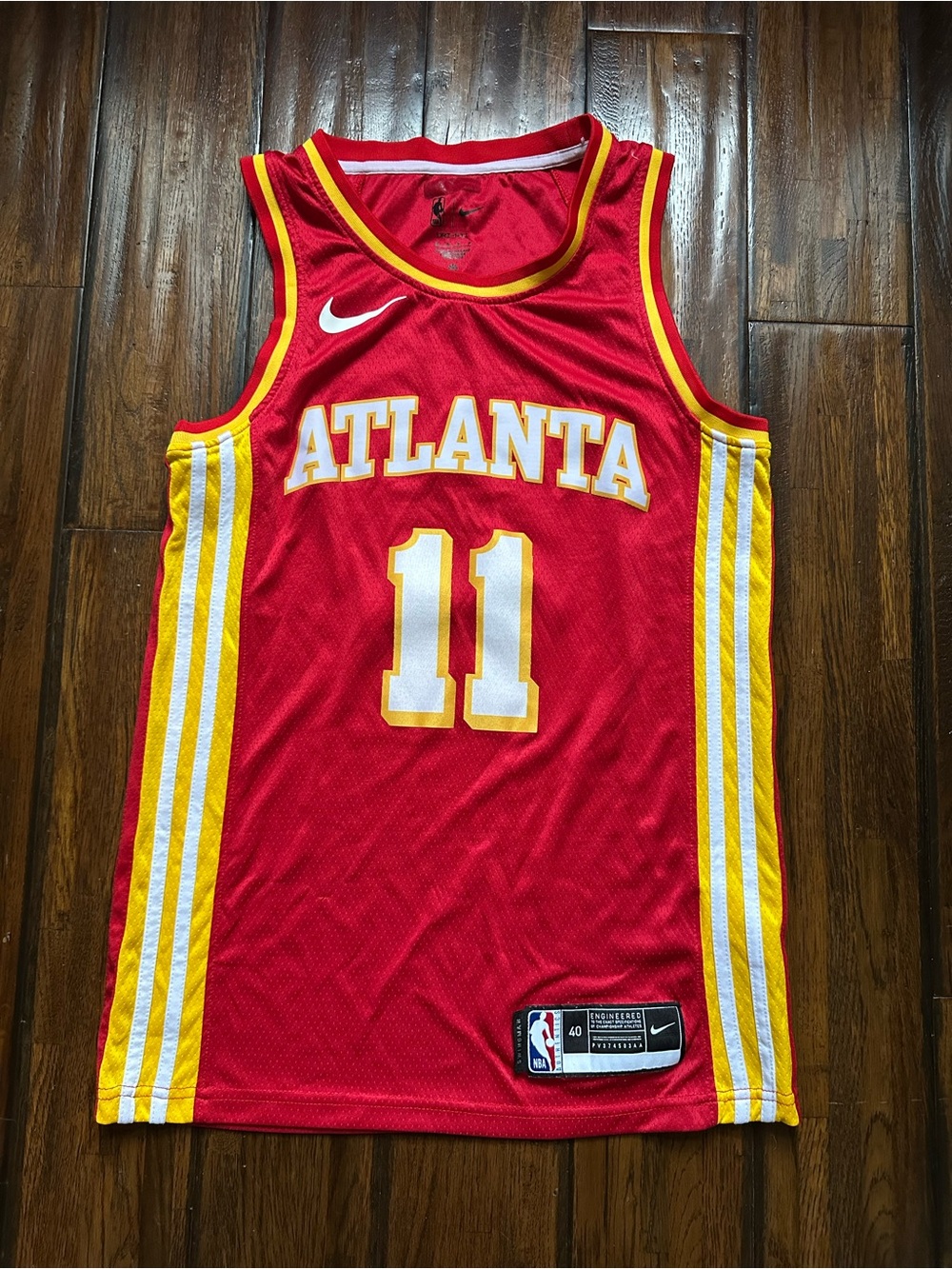Nike Atlanta RED Basketball Jersey with Yellow Accents